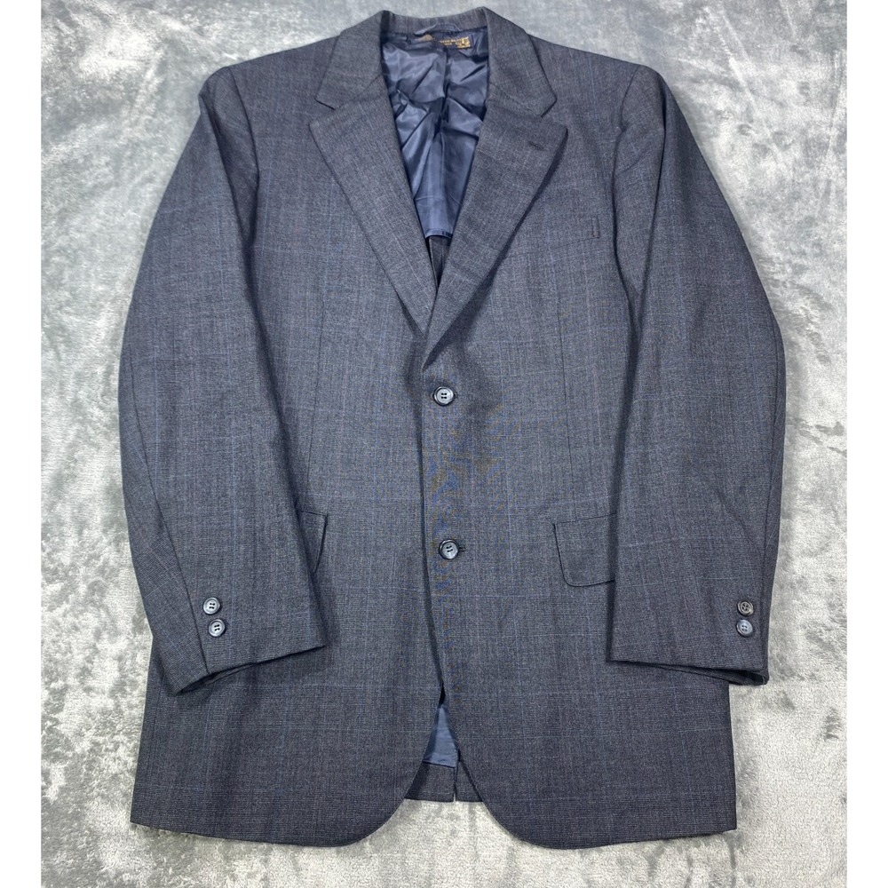 VTG Brooks Brothers Golden Fleece Jacket Men 42R Gray Plaid Blazer Sport Coat